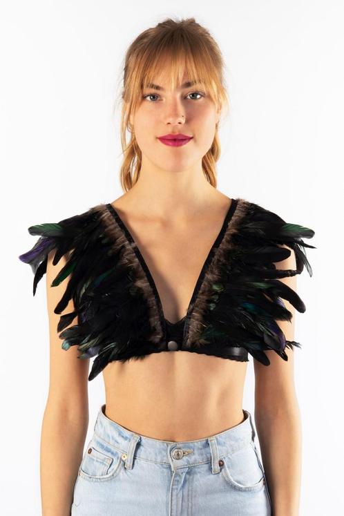 Top met Veren Zwart XS S M Verentop Steampunk Topje Veertjes, Kleding | Dames, Carnavalskleding en Feestkleding, Kleding, Nieuw