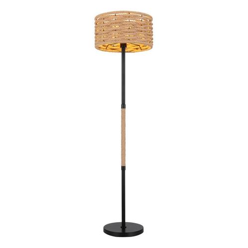 Vloerlamp HALIA Metaal 147cm Matt zwart | Touw E27 1-Lichts, Huis en Inrichting, Lampen | Vloerlampen, 100 tot 150 cm, Nieuw, Metaal