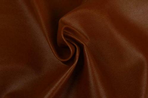 Imitatieleer - Cognac - Per 10 of 30 meter, Hobby en Vrije tijd, Stoffen en Lappen, 120 cm of meer, 200 cm of meer, Bruin, Nieuw