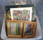 ca.16x Schilderijen Kist vol, 16 kunstwerken, 20e eeuw, Antiek en Kunst