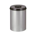 Vlamdovende papierbak 30 ltr - aluminiumgrijs/Zwart, Huis en Inrichting, Woonaccessoires | Prullenbakken, Nieuw, Verzenden