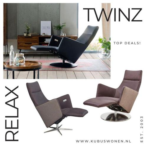 Twinz Relaxfauteuil verstelbaar elektrisch relaxstoel, Huis en Inrichting, Fauteuils, 50 tot 75 cm, 75 tot 100 cm, Nieuw, Leer