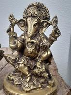 Beeld, Bronzen Ganesha beelden - zegen en voorspoed - 16 cm