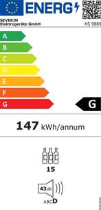 Severin KS 9889 Wijnkoelkast - vrijstaand - zwart 15, Huis en Inrichting, Woonaccessoires | Overige, Verzenden, Zo goed als nieuw