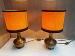 Tafellamp (2) - Verguld messing - Vintage lampenkap