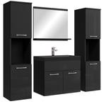 Badkamermeubel Set Montreal XL 60 x 35 cm Zwart Badmeubel, Huis en Inrichting, Badkamer | Badkamermeubels, Verzenden, Nieuw, Wastafelkast