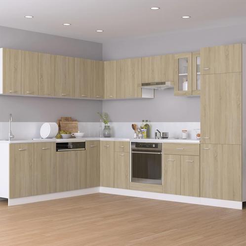 vidaXL Ovenkast Riga 60x46x81,5 cm bewerkt hout sonoma, Huis en Inrichting, Keuken | Keukenelementen, Bruin, Nieuw, Verzenden