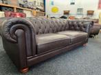 Chesterfield Maarssen  Bruin Leren Vintage Chesterfield Bank, Ophalen, Gebruikt, Chesterfield, Leer