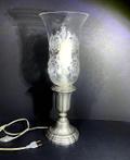 Zeer mooie oude Baccarat Flambeau lamp in kristal gegraveerd