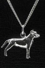 Zilveren Amerikaanse pitt bull terrier oren gecoupeerd ke..., Sieraden, Tassen en Uiterlijk, Verzenden, Nieuw