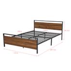 Metalen bed Finse met matras zwart walnootkleurig 140x200