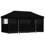 Partytent inklapbaar pop-up met 4 zijwanden zwart, Verzenden, Nieuw, 2 meter of meer, Partytent