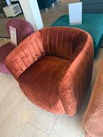 Fauteuil Busco luxe stof velvet brique donker oranje stoel, Huis en Inrichting, Fauteuils, Ophalen, Nieuw, 75 tot 100 cm, Velvet busco fauteuil