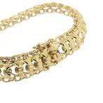 Gouden fantasie schakel armband (Schakelarmband), Sieraden, Tassen en Uiterlijk, Armbanden, Ophalen of Verzenden, Gebruikt, Overige kleuren