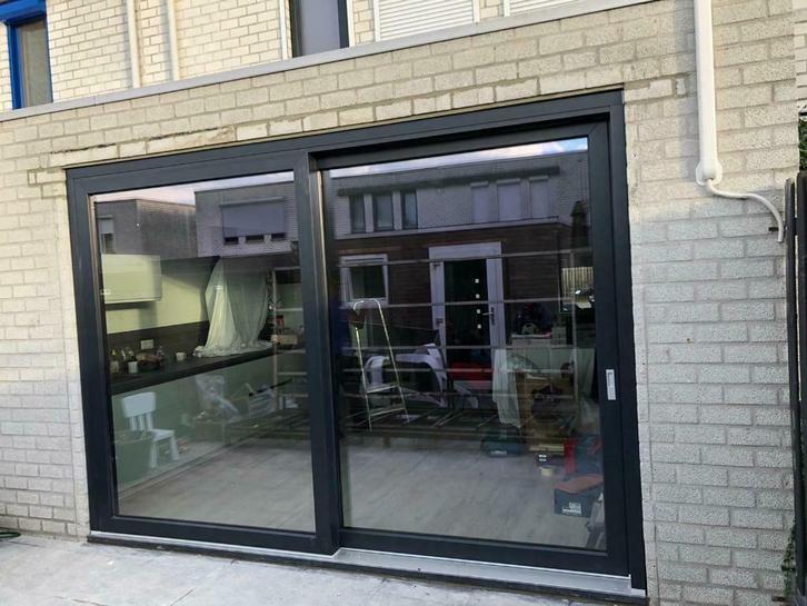 Aluminium schuifpui kunststof op maat aluminium kozijn, Doe-het-zelf en Verbouw, Kozijnen en Schuifpuien, Schuifpui, Nieuw, Inclusief glas