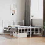 vidaXL Bedframe met hoofd- en voeteneinde metaal wit 140x200, Huis en Inrichting, Slaapkamer | Bedden, Verzenden, Wit, 140 cm