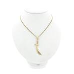 Gouden hanger van een Zulfiqar met zirconia, Sieraden, Tassen en Uiterlijk, Bedels, Ophalen of Verzenden, Gebruikt, Goud, Overige merken
