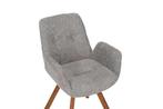 Draaibare design stoel BALTIC grijs Boucle naturel eiken, Huis en Inrichting, Fauteuils, Ophalen of Verzenden, Nieuw