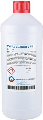 Wmm Chemie Zwavelzuur 37 1 liter, fles, Nieuw, Verzenden