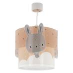 Roze kinder hanglamp konijntje, kunststof