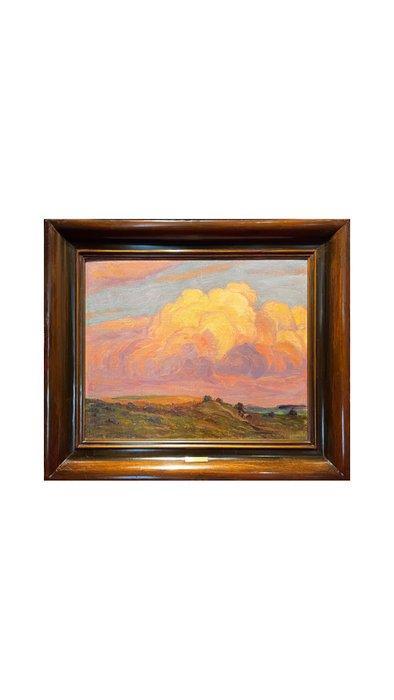 Jozef Štolovský (1879–1936) - Sunset Over the Countryside, Antiek en Kunst, Kunst | Schilderijen | Klassiek