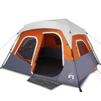 Kampeertent met LED 344x282x212 cm grijs en oranje, Caravans en Kamperen, Kampeeraccessoires, Verzenden, Nieuw