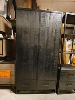 Wandkast Mangohout | Zwart | Breedte: 100,0cm, Huis en Inrichting, Kasten | Wandmeubels, Ophalen, Nieuw