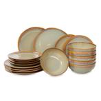 Handgemaakt servies in retro design - Storm Brown - 18-delig, Huis en Inrichting, Verzenden, Nieuw