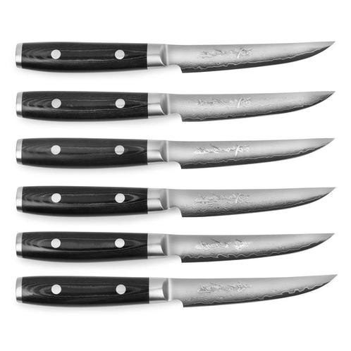 Yaxell Ran Steakmessen Set - 6 Messen met Houder - Japans..., Huis en Inrichting, Keuken | Bestek, Nieuw, Ophalen of Verzenden