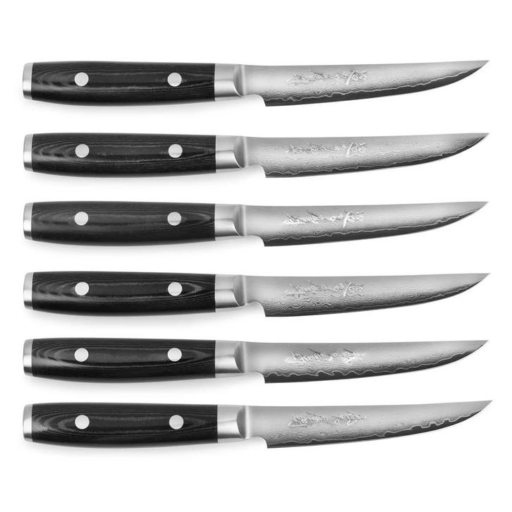 Yaxell Ran Steakmessen Set - 6 Messen met Houder - Japans..., Huis en Inrichting, Keuken | Bestek, Nieuw, Ophalen of Verzenden