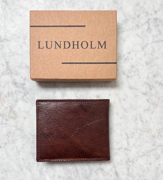 Lundholm Portemonnee heren compact luxe leer RFID anti-skim, Sieraden, Tassen en Uiterlijk, Portemonnees, Verzenden