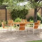 vidaXL 7-delige Tuinset massief teakhout, Tuin en Terras, Verzenden, Nieuw