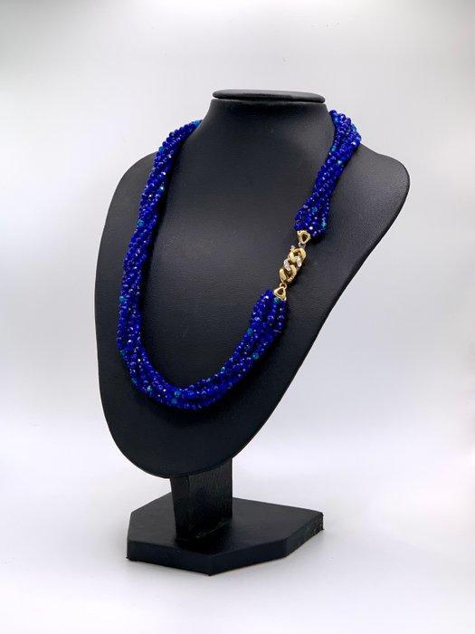 Halsketting - 18 karaat Geel goud, Witgoud Lapis lazuli -, Sieraden, Tassen en Uiterlijk, Kettingen