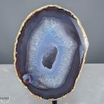 Natuurlijk gesneden geode chalcedoon & agaat Aan de, Verzamelen, Mineralen en Fossielen