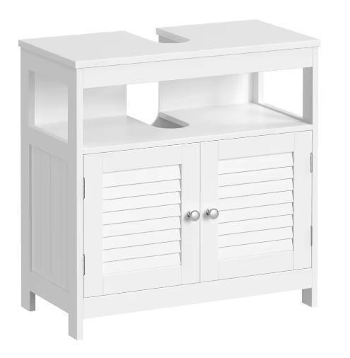 Witte Badkamerkast Onder Wastafel met Opbergruimte, Huis en Inrichting, Badkamer | Badkamermeubels, Nieuw, Verzenden
