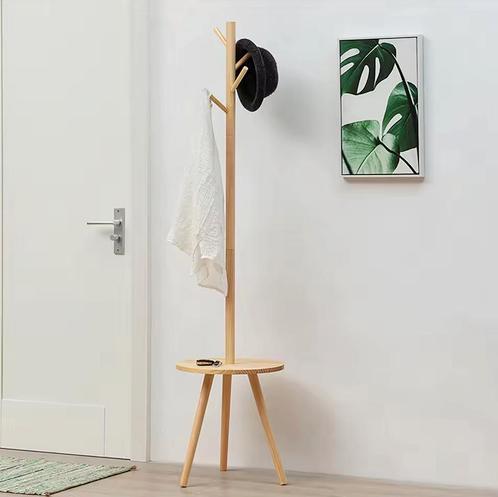 Nieuwe Grenenhouten Kapstok - 4 Haken - Hout Design logkleur, Kleding | Dames, Kledingrekken, Nieuw, Verzenden