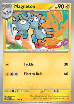 Magneton 064/197 reverse holo Obsidian flames, Hobby en Vrije tijd, Verzamelkaartspellen | Pokémon, Losse kaart, Nieuw, Foil, Ophalen of Verzenden
