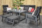 Atletico Verstelbare Aluminium Loungeset 3 Zitsbank SHOWROOM, Tuin en Terras, Bank, Aluminium, Ophalen of Verzenden, Zo goed als nieuw