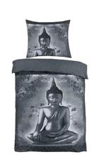 Dekbedovertrek buddha grijs eenpersoons, Huis en Inrichting, Slaapkamer | Beddengoed, Eenpersoons, Verzenden, Dekbedovertrek, Nieuw