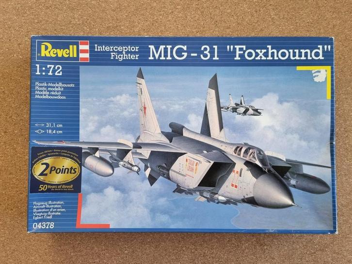 Revell 04378 Interceptor/Fighter MiG-31 Foxhound 1:72, Hobby en Vrije tijd, Modelbouw | Vliegtuigen en Helikopters, Revell, Verzenden