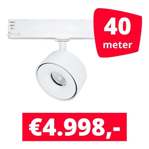 *TIP* LED Railverlichting Ultimo Wit 40 spots + 40M rails, Zakelijke goederen, Kantoor en Winkelinrichting | Winkel en Inventaris