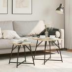 vidaXL Bijzettafelset 2 pcs Sonoma eik en Zwart 50 x 50 x 50, Huis en Inrichting, Tafels | Bijzettafels, Verzenden, Nieuw