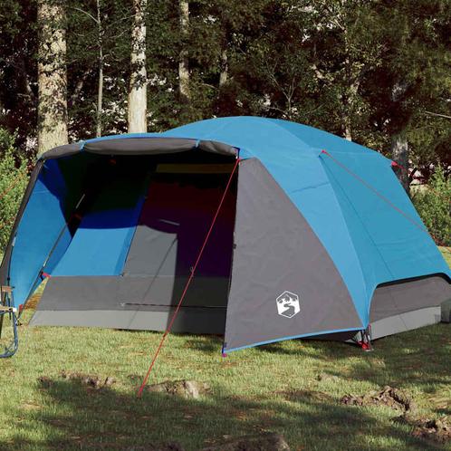vidaXL Tent met luifel 4-persoons waterdicht blauw, Caravans en Kamperen, Tenten, Nieuw, tot en met 2, Verzenden