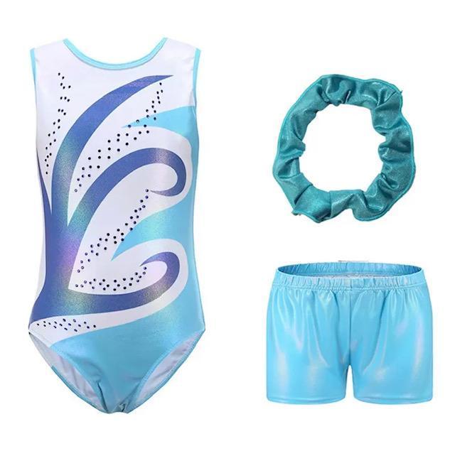 Driedelig turnsetje Loïs - blauw - maat 152/158, Sport en Fitness, Turnen, Turnpak(je), Blauw, Nieuw, Kindermaat 146 t/m 176, Ophalen of Verzenden
