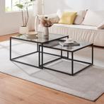 Salontafel Tromlaslo set van 2 grijs en zwart [en.casa], Verzenden, Nieuw