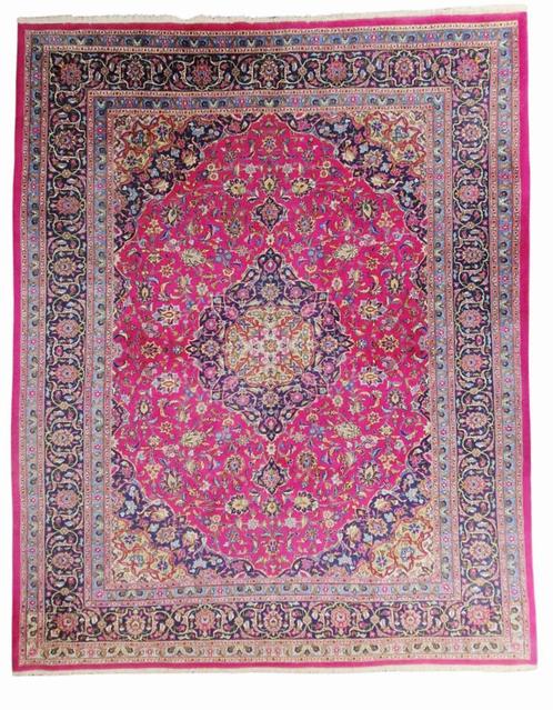 Groot Perzisch tapijt kashan 380x300 wollen vloerkleed iran, Huis en Inrichting, Stoffering | Tapijten en Kleden, 200 cm of meer