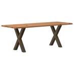 vidaXL Eettafel met natuurlijke rand 220x80x74 cm massief, Huis en Inrichting, Tafels | Eettafels, Verzenden, Nieuw