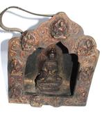 Buddha mobiele huisaltaar versierd met draagriemen 28 cm, Antiek en Kunst