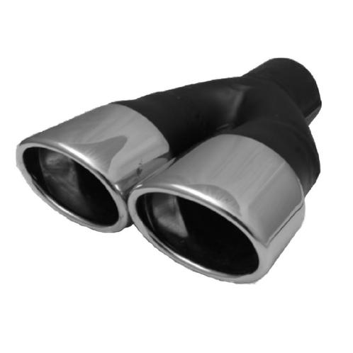 Uitlaatsierstuk RVS Dubbel ovaal - Passend 48-60mm, Auto-onderdelen, Uitlaatsystemen, Nieuw, Verzenden