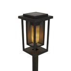 set van 6 LED Solar Fakkel Tuinlamp Zwart Tuinverlichting, Tuin en Terras, Buitenverlichting, Zonne-energie, Kunststof, Verzenden